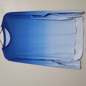 Blue  Ombre Gradual Long Sleeve Top